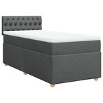 vidaXL Sommier à lattes de lit avec matelas Gris foncé 100x200cm Tissu