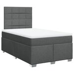 vidaXL Sommier à lattes de lit avec matelas gris foncé 120x190cm tissu