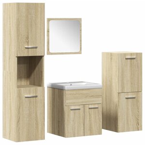 vidaXL Ensemble de meubles de salle de bain 5 Pièces chêne sonoma