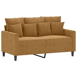 vidaXL Canapé à 2 places Marron 120 cm Velours