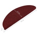 Vidaxl tapis d'escalier autocollants 15 pièces 56x20 cm rouge