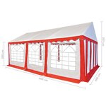 vidaXL Chapiteau de jardin PVC 4x6 m Rouge et blanc