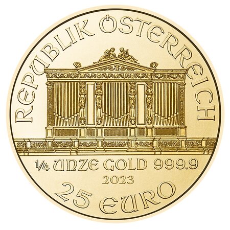Pièce de monnaie 25 euro Autriche 2023 1/4 once or – Philharmonique