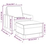 vidaXL Fauteuil avec repose-pied Marron 60 cm Tissu