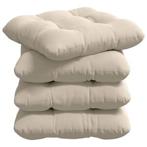 vidaXL Coussins de siège 4 Pièces Beige 45 x 45 cm Tissu en microfibre