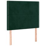 vidaXL Tête de lit à LED Vert foncé 100x5x118/128 cm Velours
