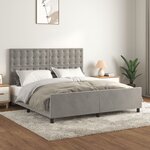 vidaXL Cadre de lit avec tête de lit Gris clair 180x200 cm Velours