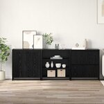 vidaXL Buffet 3 Pièces Chêne noir 70 x 41 x 75 cm Bois d'ingénierie