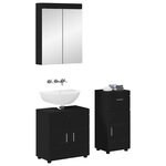 vidaXL Ensemble de mobilier de salle de bain avec tiroir TULUM Noir