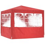 vidaXL Tente de fête Rouge 250 x 250 x 240 cm PE et acier