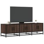 vidaXL Meuble TV chêne marron 150x35x41 cm bois d'ingénierie et métal