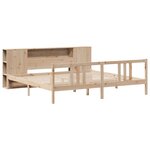 vidaXL Lit bibliothèque sans matelas 200x200 cm bois massif de pin