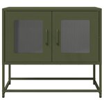 vidaXL Meuble TV vert olive 68x39x60 5 cm acier laminé à froid