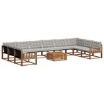 vidaXL Ensemble de canapés d'extérieur 11 Pièces Gris Naturel et Clair
