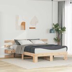 vidaXL Cadre de lit avec tiroir Marron 150 x 200 cm Bois massif en pin