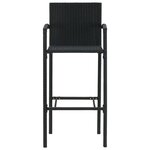vidaXL Tabourets de bar lot de 4 noir résine tressée