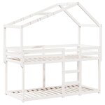 vidaXL Lit superposé avec toit blanc 80x200 cm bois massif de pin