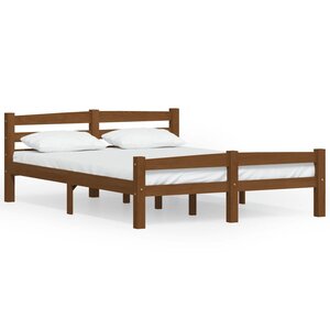 vidaXL Cadre de lit sans matelas marron miel pin massif 140x200 cm