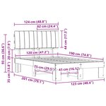 vidaXL Cadre de lit avec tête de lit rembourrée Gris foncé