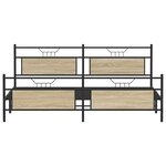 vidaXL Cadre de lit en métal sans matelas chêne sonoma 193x201 cm