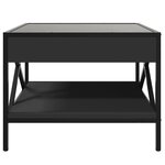 vidaXL Table basse avec LED infini noir 50x50x38 cm