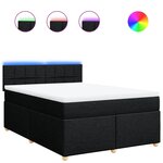 vidaXL Sommier à lattes de lit avec matelas Noir 140x200 cm Tissu