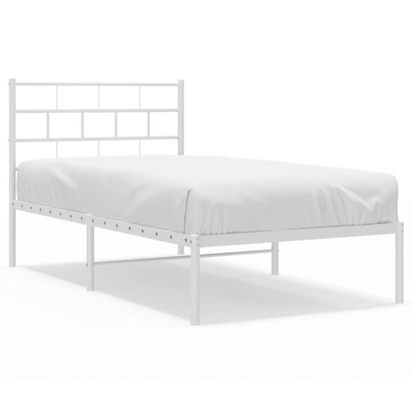 vidaXL Cadre de lit métal sans matelas avec tête de lit blanc 80x200cm