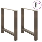 vidaXL Pieds de table à manger en acier naturel 2 pièces 80 x (72-73) cm Acier