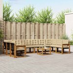 vidaXL Ensemble de canapés d'extérieur 11 Pièces Naturel et Beige