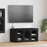 vidaXL Meuble TV Noir 80 x 35 x 40 cm Bois d'ingénierie
