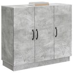 vidaXL Buffet Gris béton 89 x 34 5 x 77 cm Bois d'ingénierie