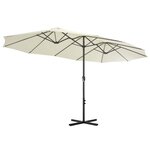 vidaXL Parasol d'extérieur et poteau en aluminium 460 x 270 cm Sabe