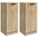 vidaXL Buffets 2 Pièces Chêne Sonoma 30x30x70 cm Bois d'ingénierie