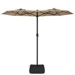 vidaXL Parasol de jardin à double tête avec LED taupe 316x145 cm