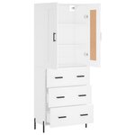 vidaXL Buffet haut Blanc 69 5x34x180 cm Bois d'ingénierie