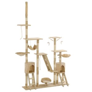 vidaXL Arbre à chat avec griffoirs en sisal 230-250 cm Beige