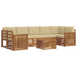 vidaXL Ensemble de canapés d'extérieur 8 Pièces Naturel et Beige