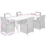vidaXL Ensemble à manger de jardin et coussins 7 Pièces beige poly rotin