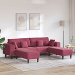 vidaXL Canapé en velours avec coussin 3 Pièces Bordeaux 208 cm Velours