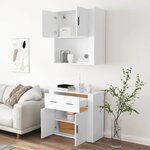 vidaXL Buffet haut Blanc Bois d'ingénierie