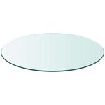 vidaXL Dessus de table ronde en verre trempé 500 mm