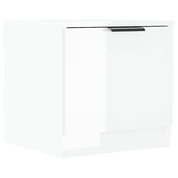 vidaXL Table de chevet Blanc brillant 40x39x40 cm