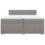 vidaXL Sommier à lattes de lit avec matelas Taupe 200x200 cm Tissu