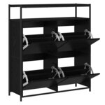 vidaXL Armoire à Chaussures avec stockage Chêne noir 100 x 34 x 112 cm