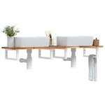 vidaXL Étagère de vasque murale acier et bois massif d'acacia