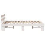 vidaXL Cadre de lit avec tête de lit blanche 120x200 cm Bois massif de pin
