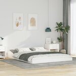 vidaXL Cadre de lit Blanc 140 x 210 cm Bois massif en pin