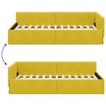 vidaXL Cadre de lit d'angle Autre avec tête de lit Jaune 80 x 200 cm