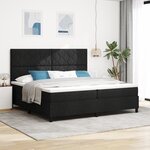 vidaXL Lit à ressorts avec matelas et LED noir 200 x 200 cm en tissu