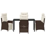vidaXL Ensemble de salle à manger pour jardin 5 Pièces Marron Poly rotin